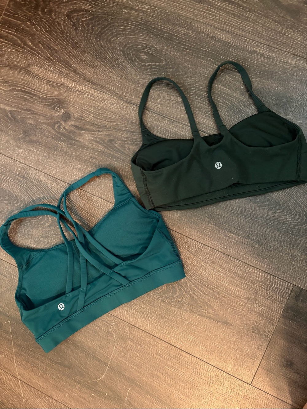 lululemon athletica Women's Strappy Sports Bras - Teal and Black size 6